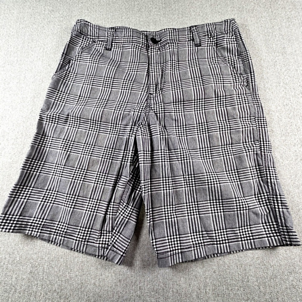 Empyre Plaid Bermuda Shorts Men's Size 32 Black & White Plaid Streetwear Skater‎